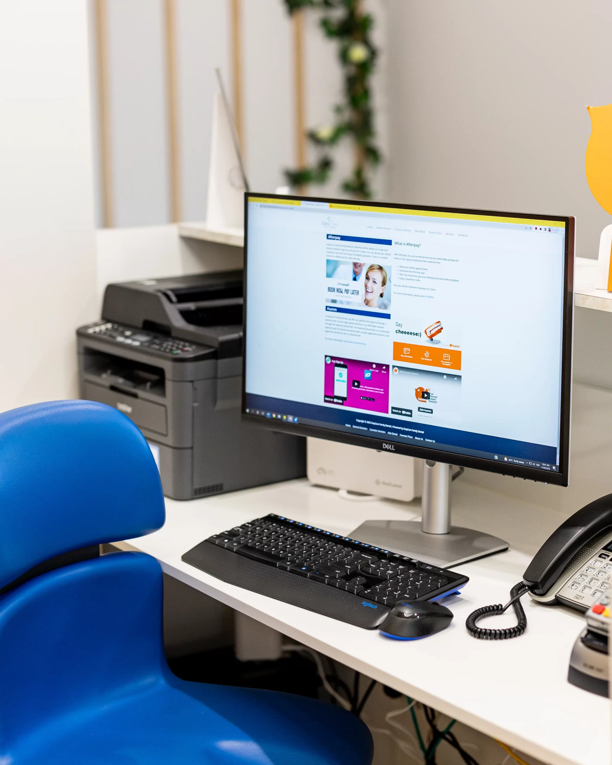 HICAPS terminal at reception