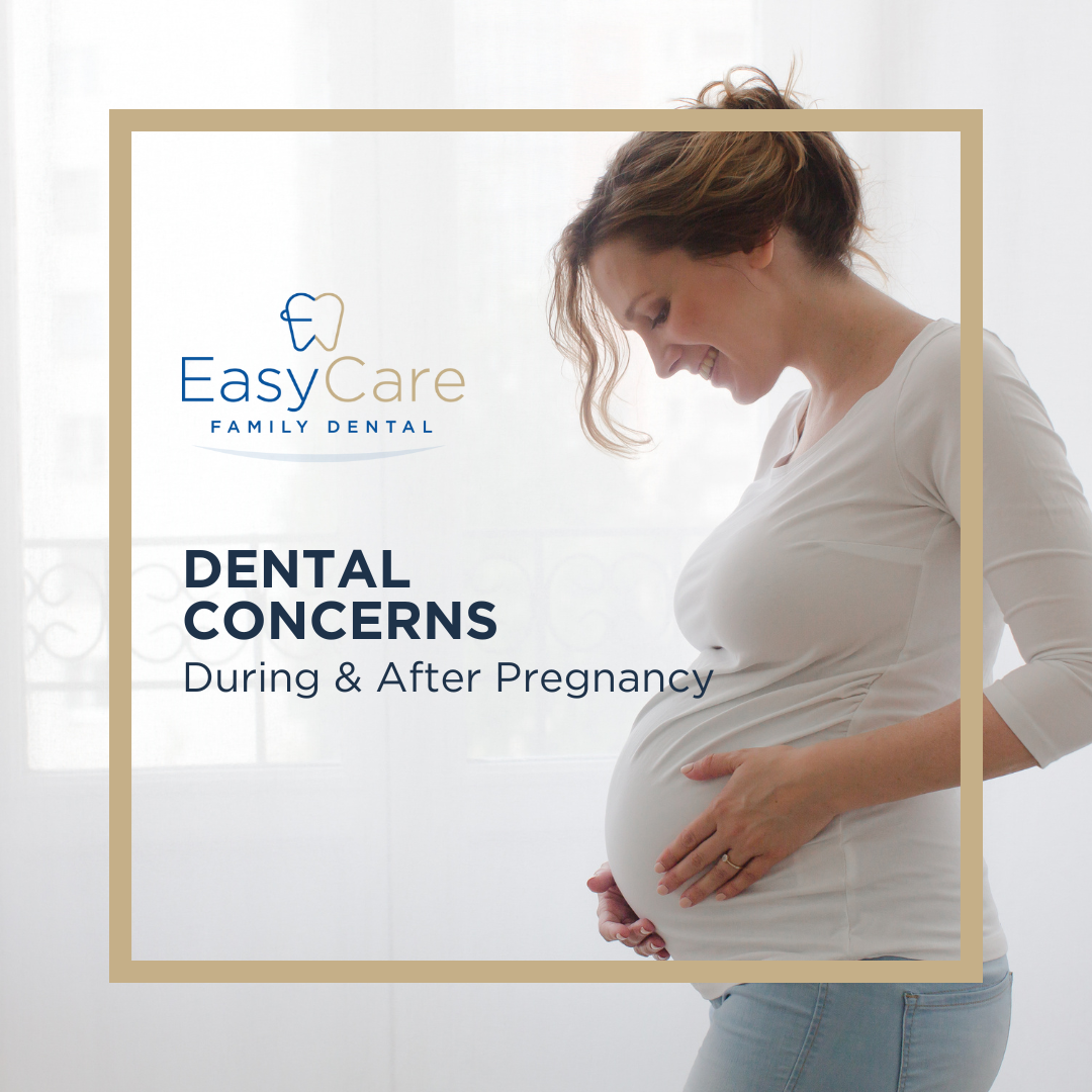 Pregnant woman smiling at the dentist