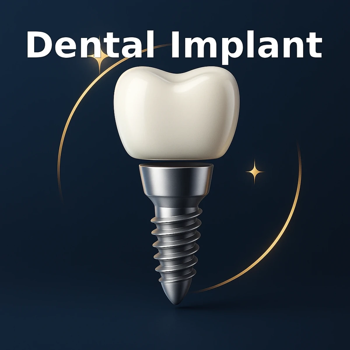 Dental implant with titanium post and ceramic crown