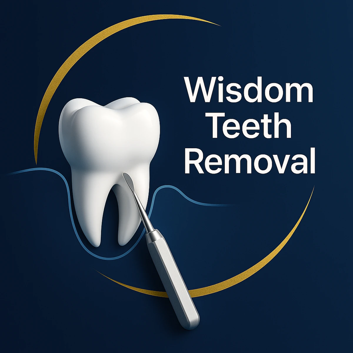 Wisdom teeth removal concept with dental elevator